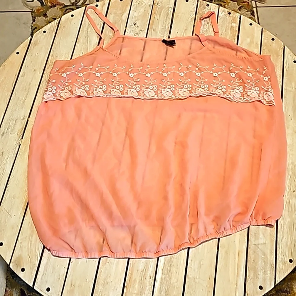 Torrid 4xl Pink Sheer Tank Top - Picture 1 of 5